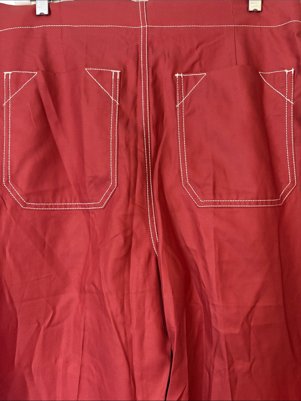 Banana Republic Factort Brick Red Wide Leg Pants Size 12 Tall - Picture 6 of 11